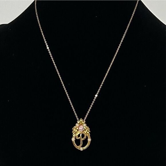 Avon Gold and Pink Floral Necklace - Picture 4 of 7